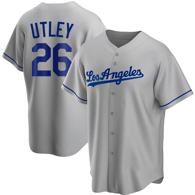 Gray Chase Utley Men's Los Angeles Dodgers Road Jersey - Replica Big Tall