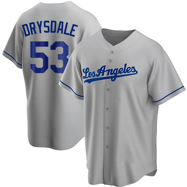 Gray Don Drysdale Men's Los Angeles Dodgers Road Jersey - Replica Big Tall