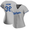 Gray Eric Gagne Women's Los Angeles Dodgers Road Jersey - Authentic Plus Size