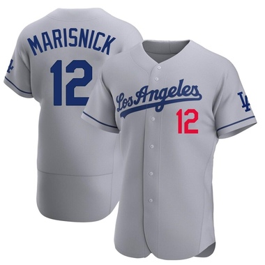 Gray Jake Marisnick Men's Los Angeles Dodgers Away Jersey - Authentic Big Tall