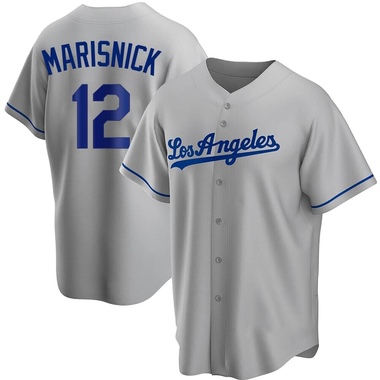 Gray Jake Marisnick Men's Los Angeles Dodgers Road Jersey - Replica Big Tall