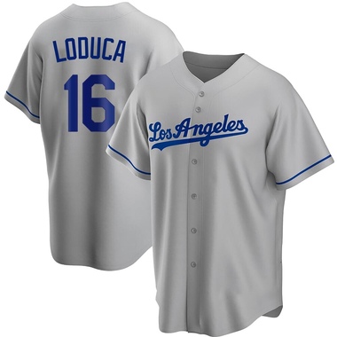 Gray Paul Loduca Men's Los Angeles Dodgers Road Jersey - Replica Big Tall