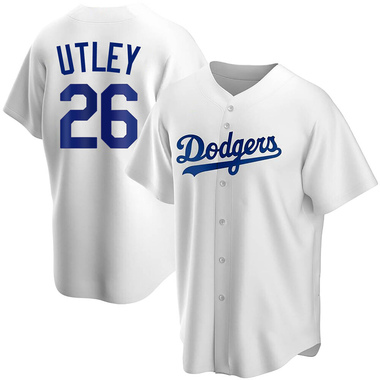 White Chase Utley Men's Los Angeles Dodgers Home Jersey - Replica Big Tall