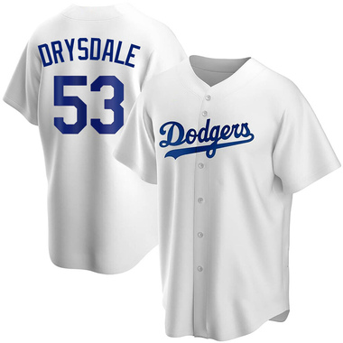 White Don Drysdale Men's Los Angeles Dodgers Home Jersey - Replica Big Tall