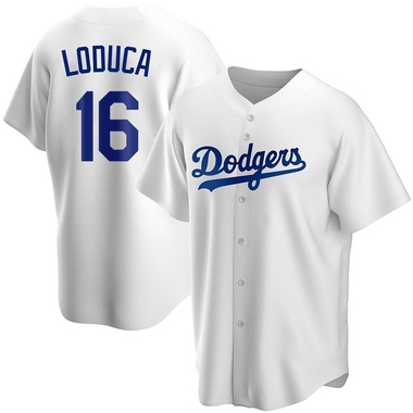 White Paul Loduca Men's Los Angeles Dodgers Home Jersey - Replica Big Tall