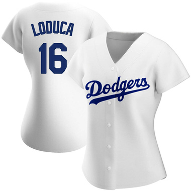 White Paul Loduca Women's Los Angeles Dodgers Home Jersey - Authentic Plus Size