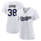 White/Gold Eric Gagne Women's Los Angeles Dodgers 2021 Gold Program Player Jersey - Authentic Plus Size